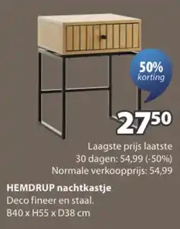 Jysk HEMDRUP nachtkastje aanbieding