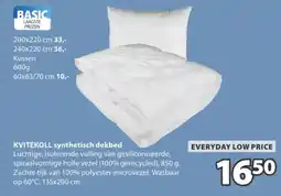 Jysk kvitekoll synthetisch dekbed aanbieding