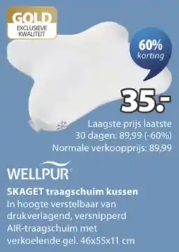 Jysk Wellpur skaget traagschuim kussen aanbieding
