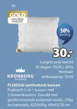 Jysk Kronborg FLISEGGI synthetisch kussen aanbieding