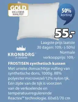 Jysk kronborg frostisen synthetisch kussen aanbieding