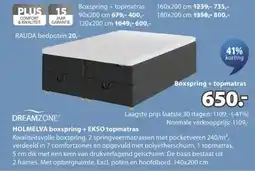 Jysk dreamzone holmelva boxspring + eksotopmatras aanbieding