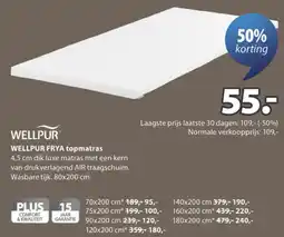 Jysk Wellpur Frya topmatras aanbieding