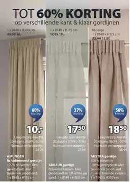 Jysk AMUNGEN lichtdimmend gordijn aanbieding
