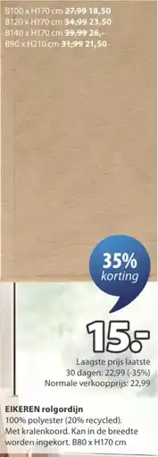 Jysk eikeren rol gordijn aanbieding