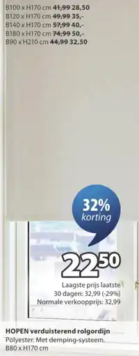 Jysk HOPEN verduisterend rol gordijn aanbieding