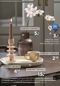 Jysk OLA kunstbloem aanbieding
