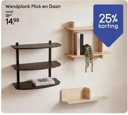 Leen Bakker Wandplank Mick en Daan aanbieding