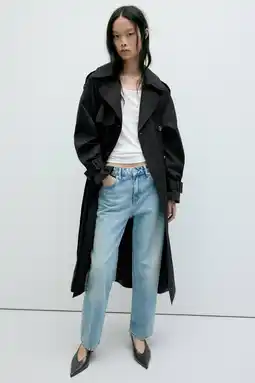 Wehkamp Mango trenchcoat met ceintuur - zwart aanbieding