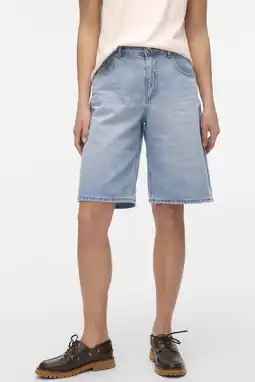 Wehkamp VERO MODA wide leg regularwaist denim jort light blue denim aanbieding