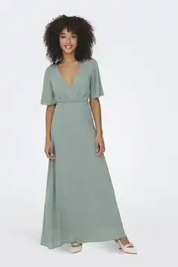 Wehkamp ONLY maxi jurk grijsgroen aanbieding