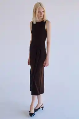 Wehkamp Mango midi jurk - bruin aanbieding