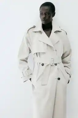 Wehkamp Mango trenchcoat met ceintuur - ecru aanbieding