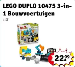 Kruidvat LEGO DUPLO 10475 3-in-1 Bouwvoertuigen aanbieding
