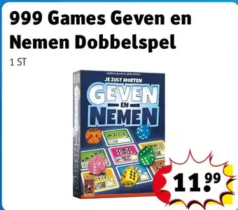 Kruidvat 999 Games Geven en Nemen Dobbelspel aanbieding