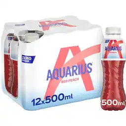 Albert Heijn Aquarius Red peach zero sugar 12-pack aanbieding