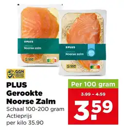 PLUS PLUS Gerookte Noorse Zalm aanbieding