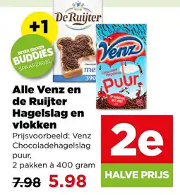 PLUS Alle Venz en de Ruijter Hagelslag en vlokken aanbieding