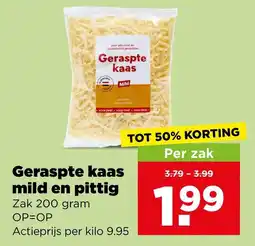 PLUS Geraspte kaas mild en pittig aanbieding