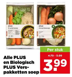 PLUS Alle PLUS en Biologisch PLUS Vers-pakketten soep aanbieding