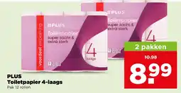 PLUS PLUS Toilet papier 4-laags aanbieding