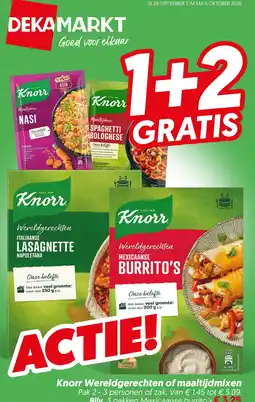 Dekamarkt Knorr Wereldgerechten of maaltijdmixen aanbieding