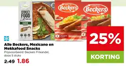 PLUS Alle Beckers, Mexicano en Mekkafood Snacks aanbieding