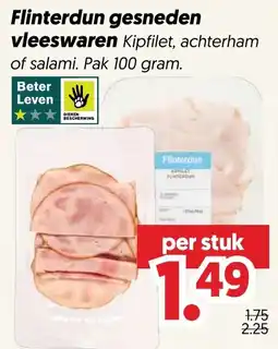 Dekamarkt Flinterdun gesneden vleeswaren aanbieding