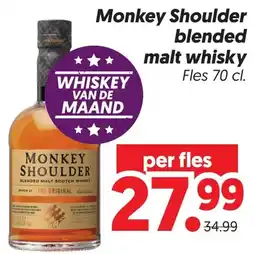 Dekamarkt Monkey Shoulder blended malt whisky aanbieding