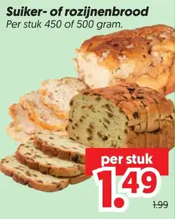 Dekamarkt Suiker- of rozijnenbrood aanbieding