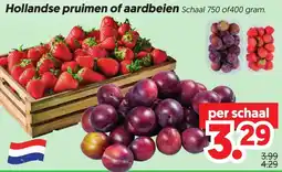 Dekamarkt Hollandse pruimen of aardbeien aanbieding