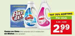 PLUS Gama en Omo en Biotex aanbieding
