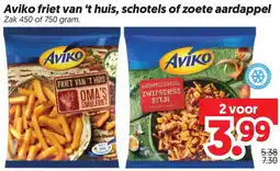 Dekamarkt Aviko friet van 't huis, schotels of zoete aardappel aanbieding