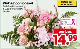 Dekamarkt Pink Ribbon boeket aanbieding