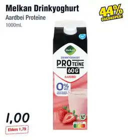 Budget Food Melkan Drinkyoghurt Aardbei Proteïne aanbieding