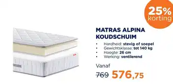 TotaalBED Matras alpina koudschuim aanbieding