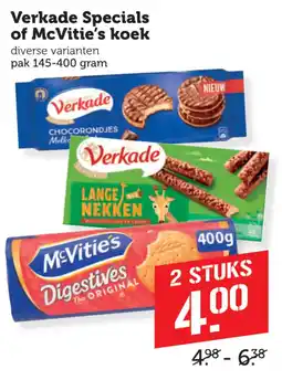 Coop Verkade Specials of McVitie's koek aanbieding