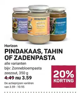 Ekoplaza Horizon pindakaas, tahin of zadenpasta aanbieding