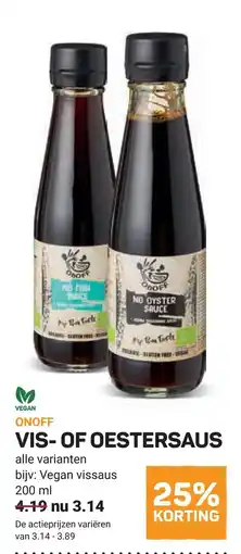 Ekoplaza Onoff vis- of oestersaus aanbieding