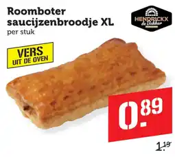 Coop Hendrickx de Bakker roomboter saucijzenbroodje xl aanbieding