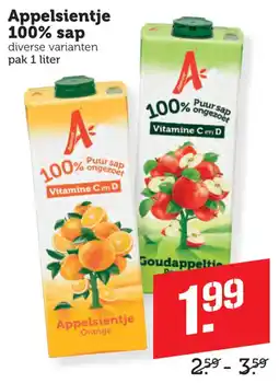 Coop Appelsientje 100% sap aanbieding