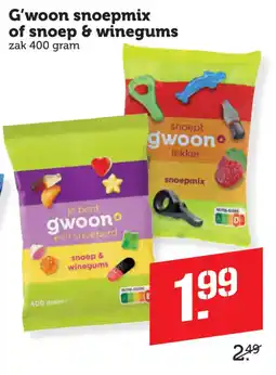 Coop G'woon snoepmix of snoep & winegums aanbieding