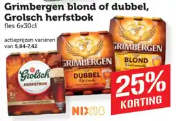 Coop Grimbergen blond of dubbel, Grolsch herfstbok aanbieding