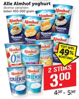 Coop Almhof yoghurt aanbieding