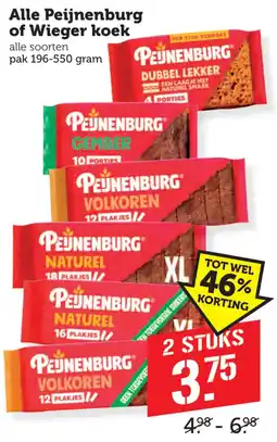 Coop Peijnenburg of Wieger koek aanbieding