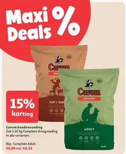 Maxi Zoo Cavom hondenvoeding aanbieding