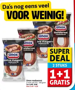Hoogvliet Unox rookworst aanbieding