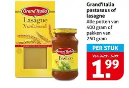 Hoogvliet Alle Grand'Italia pastasaus of lasagne aanbieding