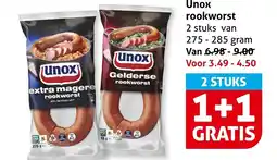 Hoogvliet Unox rookworst aanbieding