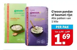 Hoogvliet Alle G'woon pandan of basmati rijst aanbieding